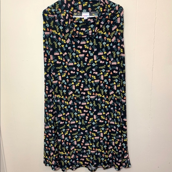 ππ LulaRoe Maxi skirt blue floral pattern sz XS - Picture 1 of 5